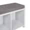 Honey Can Do White Cube Organizer Bench with Shoe Storage and Seat Cushion